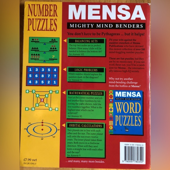 3 Mensa Puzzle Books - Picture 6 of 10